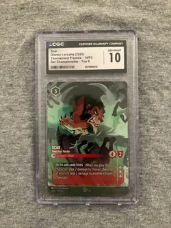 Disney Lorcana Scar Heartless Hunter 14/P2 Set Championship Prize CGC 10 - Image 1