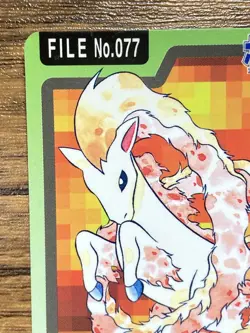 Pokemon Carddass Card Ponyta File No.77 Bandai Pocket Monsters 1997 - Image 3