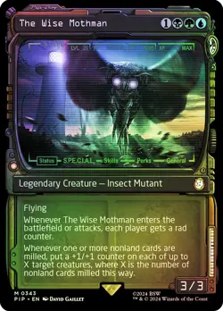 MTG FOIL The Wise Mothman Showcase - Fallout Commander #343 - Image 1