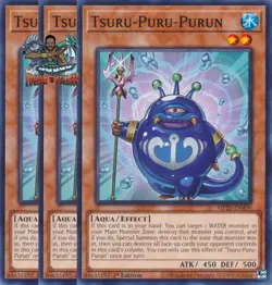 Yugioh! 3x Tsuru-Puru-Purun MP25-EN409 Common 1st Ed NM - Image 1