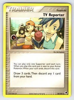 TV Reporter 82/101 2006 EX Dragon Frontiers Pokemon Card Uncommon Trainer - Lp - Image 1