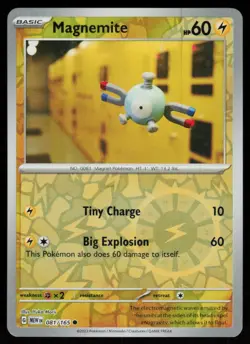 Magnemite 081/165 Common 151 Pokemon Reverse Holo Near Mint - Image 1