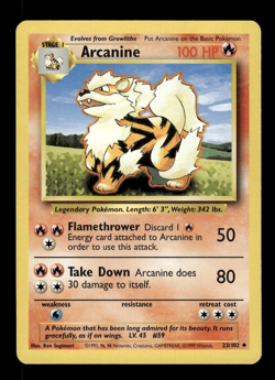 Pokemon TCG Base Set Arcanine 23/102 - Image 1