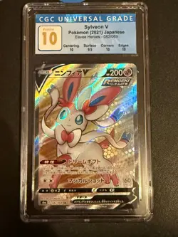 CGC 10 PRISTINE JAPANESE POKEMON 2021 SYLVEON V 082/069 EEVEE HEROES S6a - Image 1