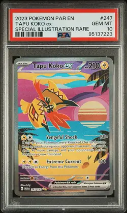 2023 POKEMON PAR EN-PARADOX RIFT SPECIAL ILLUSTRATION RARE TAPU KOKO EX PSA 10 - Image 1