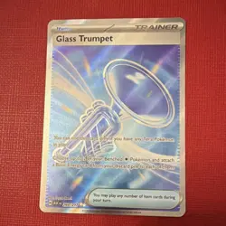Pokemon TCG Glass Trumpet Trainer-Item Secret Rare Full Art Holo TFS 260/217 EN - Image 1