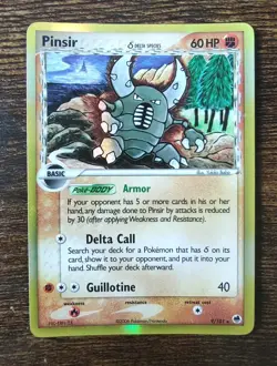 Pokemon Pinsir 9/101 Holo Rare EX Dragon Frontiers (Delta Species) NM - Image 1