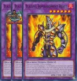 Yugioh! 3x Blazing Bombardment Beast MP25-EN406 Common 1st Ed NM - Image 1