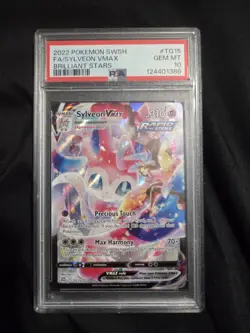 2022 POKEMON SWORD & SHIELD BRILLIANT STARS #TG15 FULL ART/SYLVEON VMAX PSA 10 - Image 1