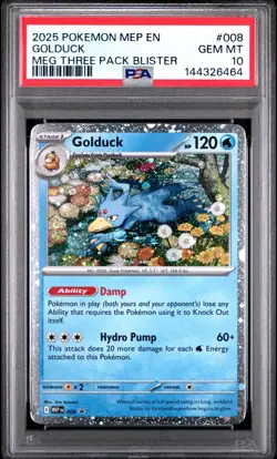 Golduck 008/132 PSA 10 Mep En Mega Evolution Black Star Promo JC011 - Image 1