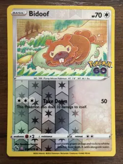 Bidoof (Peelable Ditto) 059/078 Pokemon GO Reverse Holo - Image 1