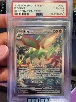 2025 POKEMON PFL EN-PHANTASMAL FLAMES ILLUSTRATION RARE #101 FLYGON PSA 10 - Image 1