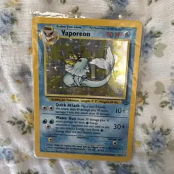 Vaporeon 12/64 Jungle Holo Rare Wizards Pokemon TCG English 80 HP Stage 1 1st Ed - Image 1