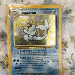 Vaporeon 12/64 Jungle Holo Rare Wizards Pokemon TCG English 80 HP Stage 1 1st Ed - Image 2