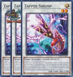 Yugioh! 3x Zapper Shrimp MP25-EN405 Common 1st Ed NM - Image 1