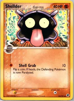 Pokemon TCG Shellder δ 63/101 Dragon Frontiers LP - Image 1