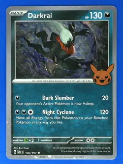 2024 POKEMON Trick or Trade Darkrai (Cosmos Holo) #136/197 CARD Holo Rare - Image 1