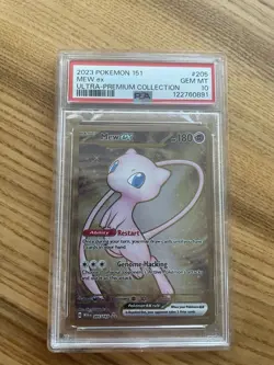 2023 Pokemon Mew ex Full Art 151 UPC Gold Metal Promo Card 205/165 PSA 10 GEM MT - Image 1
