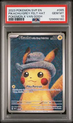 Pokemon Pikachu with Grey Felt Hat Van Gogh SV Promo #085 PSA 10 Gem Mint - Image 1