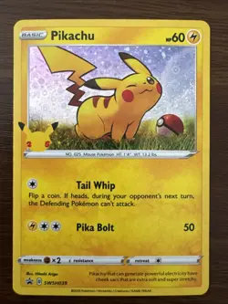 Pokemon Pikachu SWSH039 Black Star Promo Holo Card Near Mint - Image 1