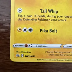 Pokemon Pikachu SWSH039 Black Star Promo Holo Card Near Mint - Image 4