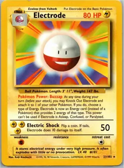 Pokemon Electrode Rare Base Set 2 025/130 LP - Image 1