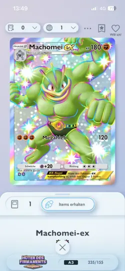 Pokemon TCG Pocket Machomei EX Shiny 2 Star [Ger] Deutsch - Digitale Karte - Image 1