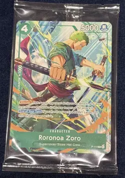 Roronoa Zoro P-114 One Piece Promo Card Sealed English TCG Bandai Exclusive - Image 1