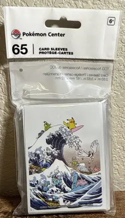 Pokemon Center Great Wave Pikachu and Friends Card Sleeves Sealed Pack (65ct) - Image 1