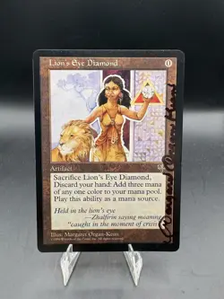 MTG ARTIST SIGNED Lion's Eye Diamond by Margaret Organ-Kean MIRAGE - Image 1