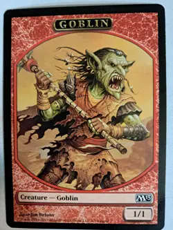 MTG - Goblin Token M13 CORE SET Magic 2013 League Promo MP BULK DISCOUNT ENGLISH - Image 1