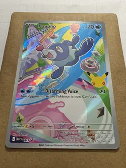 Pokemon TCG: Popplio #045 Black Star Promo MEP First Partner Illus. Series Hilo - Image 3