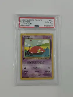 2000 Pokemon Slowpoke Team Rocket 1st Edition PSA 10 67/82 English TCG Card - Image 1