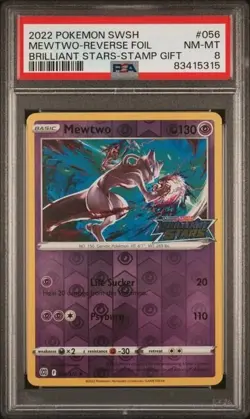 Mewtwo UK Exclusive Stamped 056/172 Brilliant Stars Promo Pokemon Card PSA 8 - Image 1
