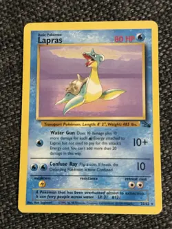 Pokemon Lapras (25) Rare Unlimited Fossil 1999 25/62 LP - Image 1