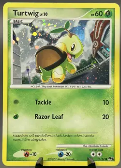 Turtwig 17/17 POP Series 6 Holo Pokemon Card LP Vintage at - Image 1