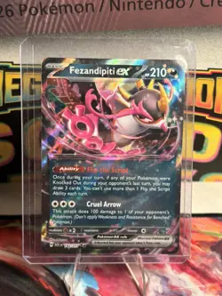 Pokemon TCG Fezandipiti EX 142/217 Ultra Rare Holo NM Ascended Heroes - Image 1