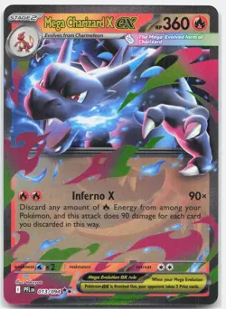 Mega Charizard X ex 013/094 Double Rare Phantasmal Flames Pokemon Near Mint - Image 1