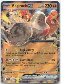 Regirock ex 107/217 Double Rare Ascended Heroes Pokemon Near Mint - Image 1