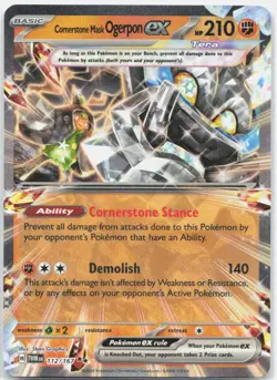 Cornerstone Mask Ogerpon ex 112/167 Double Rare Twilight Masquerade Pokemon NM - Image 1
