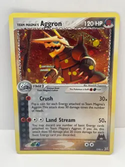Pokemon TCG Team Magma's Aggron EX Team Magma VS Team Aqua Holo Rare 7/93 LP- - Image 1