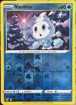 Vanillite Reverse Holo - 045/189 - Darkness Ablaze Pokemon 2020 - Image 1