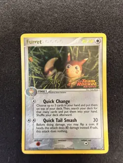 Pokemon TCG Furret 22/109 Team Rocket Returns Reverse Holo Rare 80 HP - Image 1