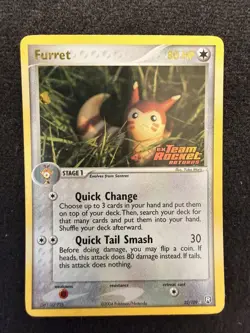 Pokemon TCG Furret 22/109 Team Rocket Returns Reverse Holo Rare 80 HP - Image 2