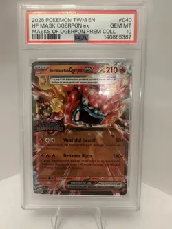 2025 Pokemon TCG Twilight Masquerade Hearthflame Mask Ogerpon ex 040/167 PSA 10 - Image 1