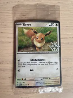 Pokemon TCG Holiday Calendar 2025: Eevee 133/165 Snowflake Stamped Holo - Sealed - Image 1