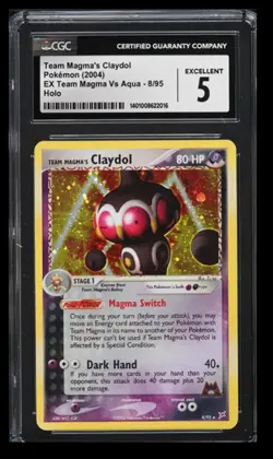 2004 EX Team Magma Vs Aqua Team Magma's Claydol CGC 5 English #8/95 Holo - Image 1