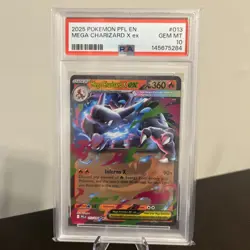 2025 POKEMON PFL EN-PHANTASMAL FLAMES #013 MEGA CHARIZARD X EX PSA 10 - Image 1