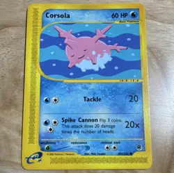 Pokemon Corsola 102/165 Expedition Base Set Regular Common 60 HP 2002 e-Reader - Image 1