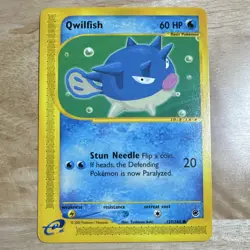 Pokemon Qwilfish 127/165 Expedition Base Set Reverse Holo Common 60 HP 2002 - Image 1